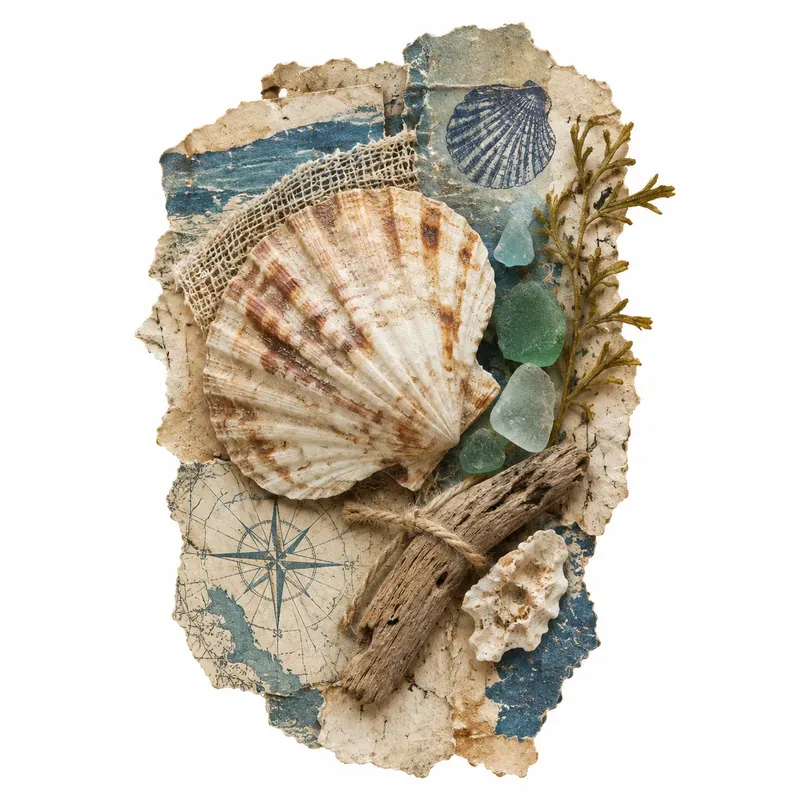 Seaside Found Junk Journal Ephemera