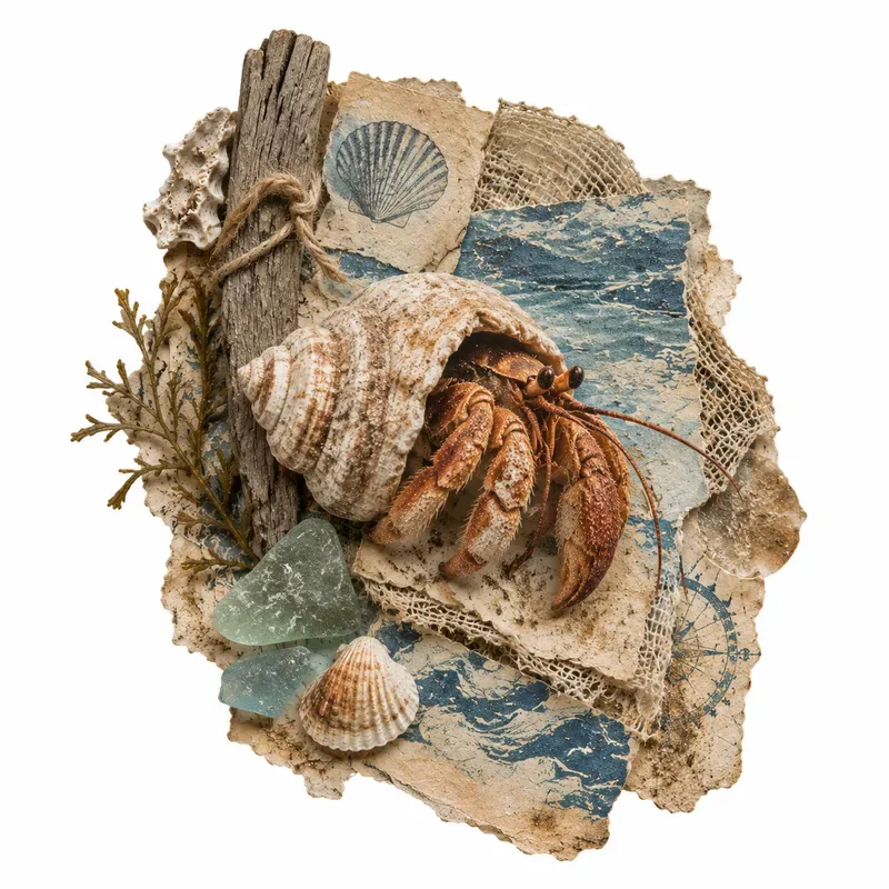 Seaside Found Junk Journal Ephemera
