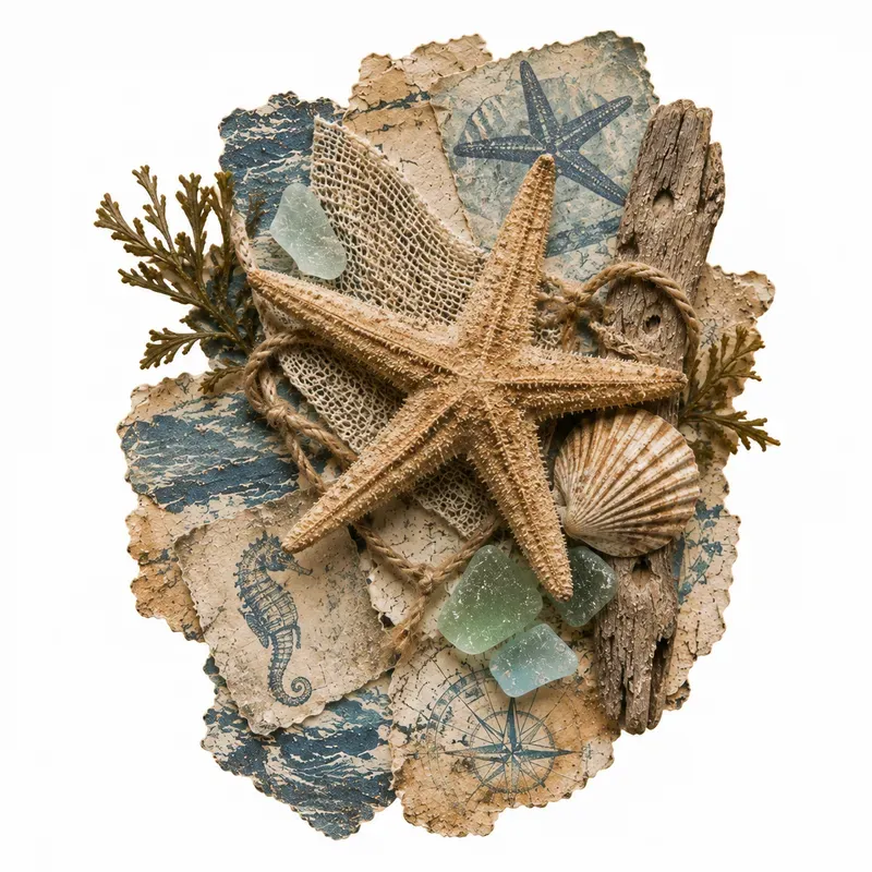 Seaside Found Junk Journal Ephemera