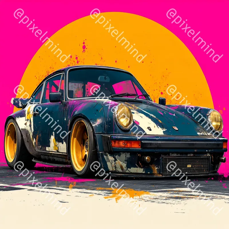 Jdm Sunset Street Art Car Print Packs