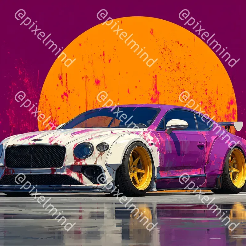 Jdm Sunset Street Art Car Print Packs