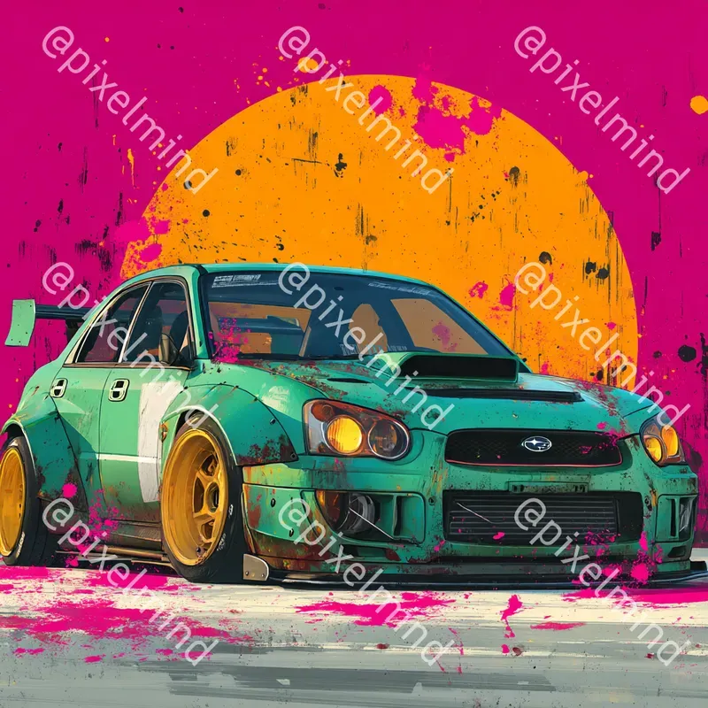 Jdm Sunset Street Art Car Print Packs