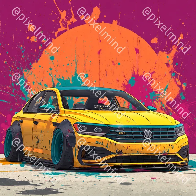 Jdm Sunset Street Art Car Print Packs