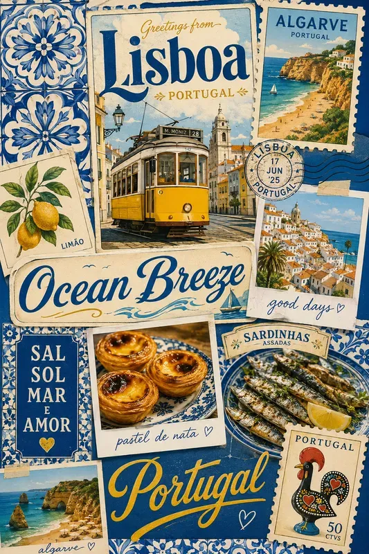 Retro Summer Travel Collage Boards