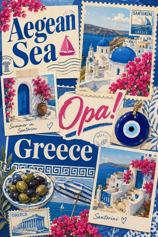 Retro Summer Travel Collage Boards