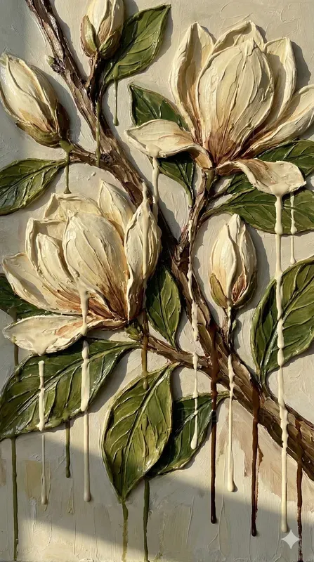 Thick Impasto Gouache Florals