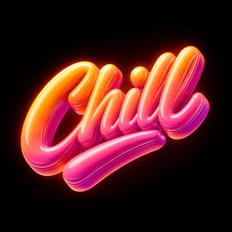 3D Neon Puffy Floating Texts