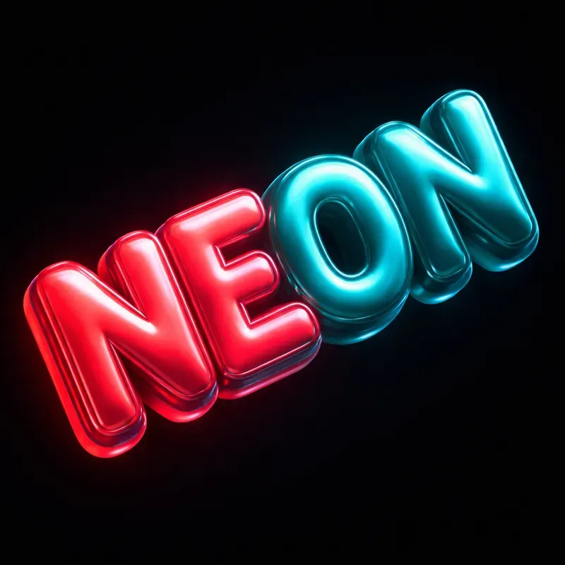 3D Neon Puffy Floating Texts