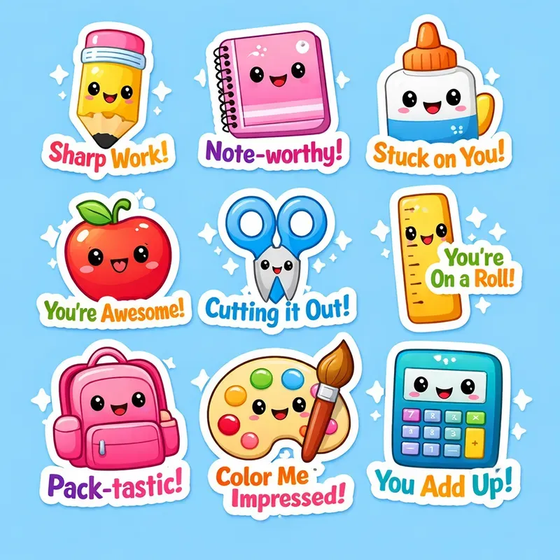 Cute Punny Kawaii Sticker Sheets
