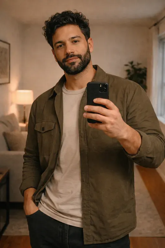 Casual Mirror Selfies Men
