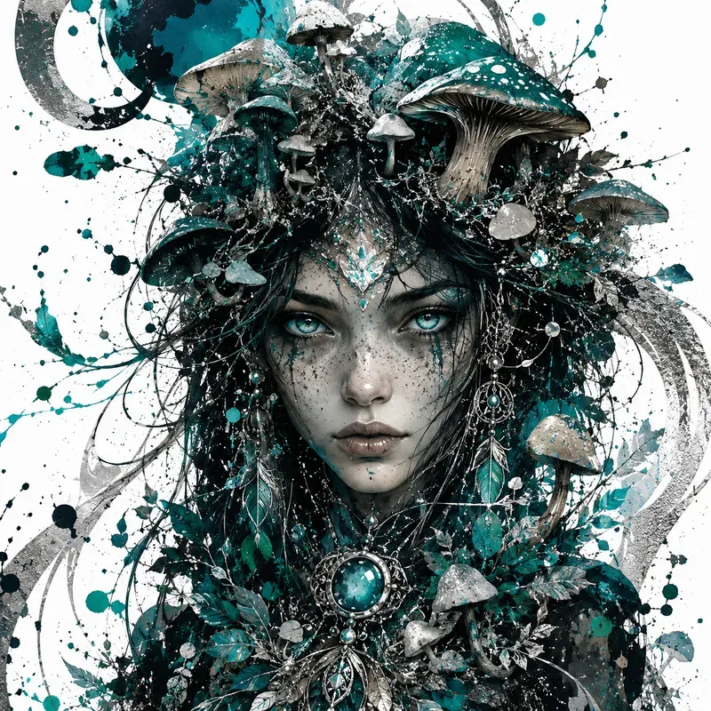Fantasy Ink Splash Portraits