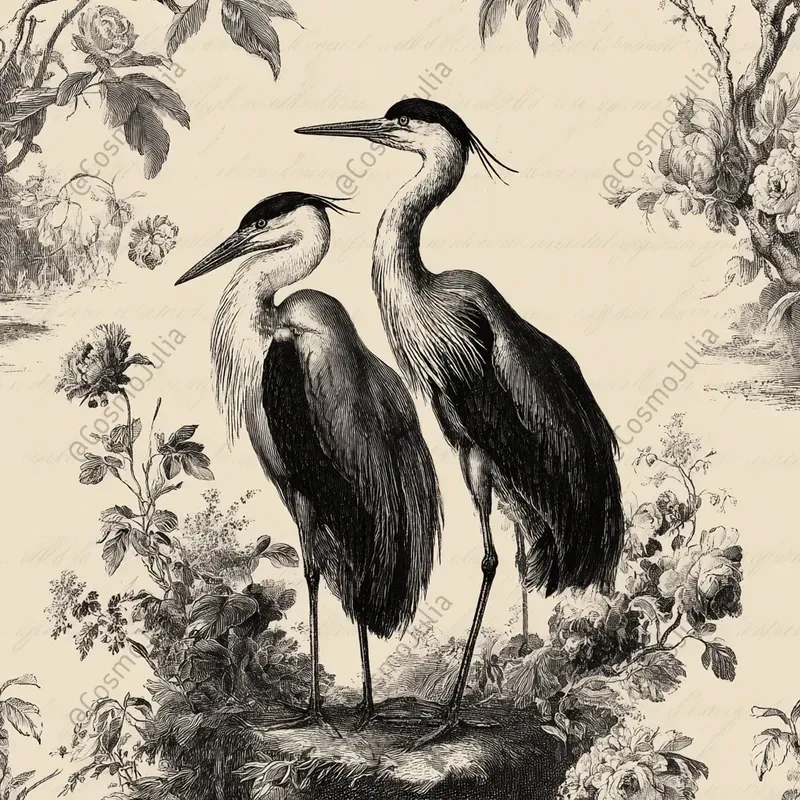 Toile Botanical Animal Sketches