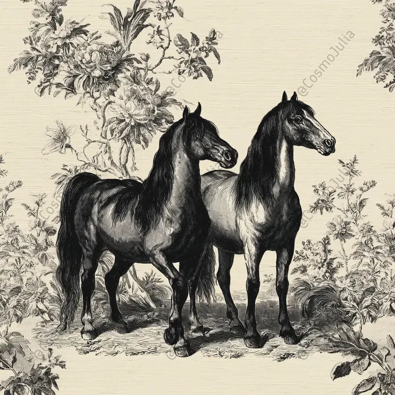 Toile Botanical Animal Sketches