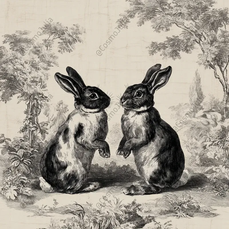 Toile Botanical Animal Sketches