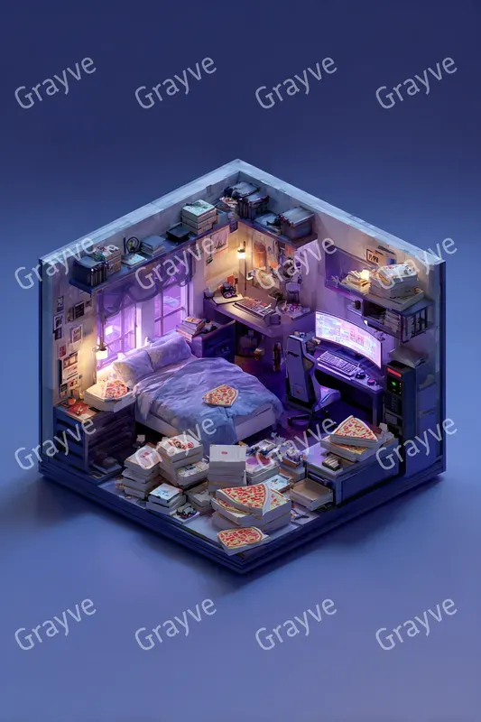 Isometric 3D Livedin Rooms