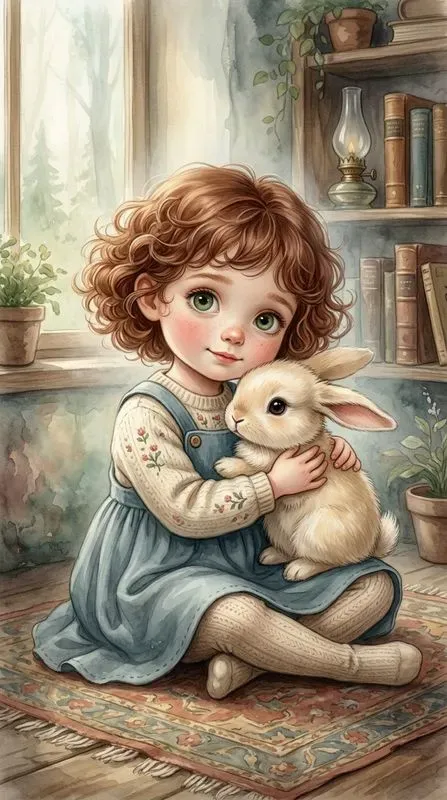 Whimsical Storybook Child Pets