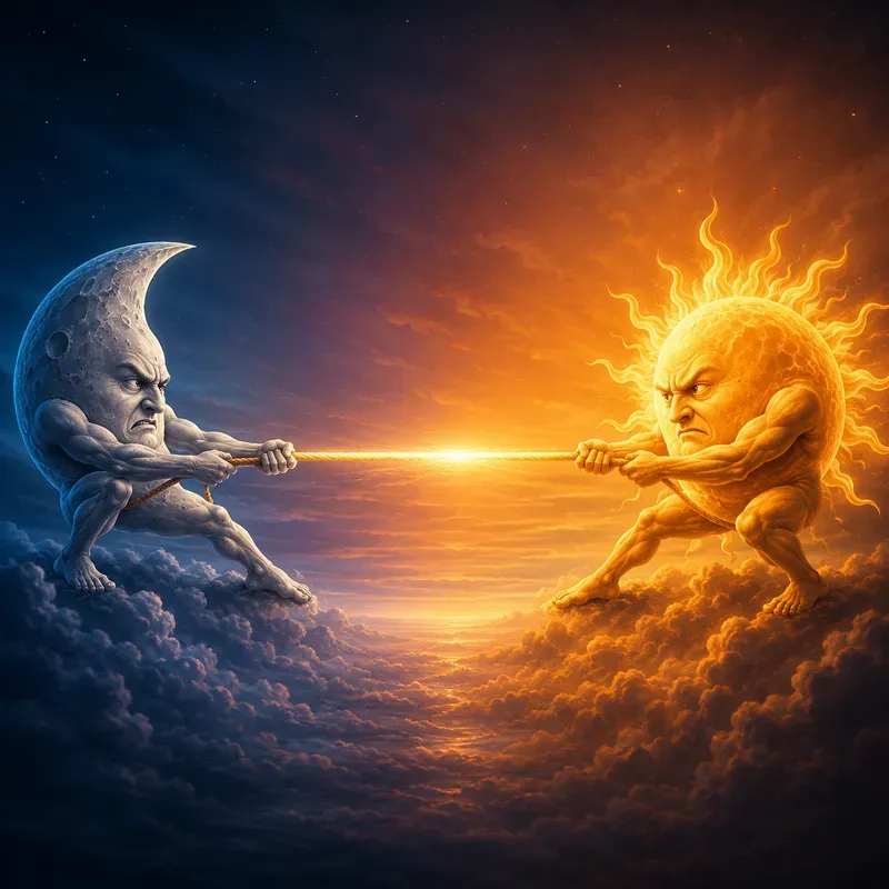 Symbolic Tugofwar Life Illustrations