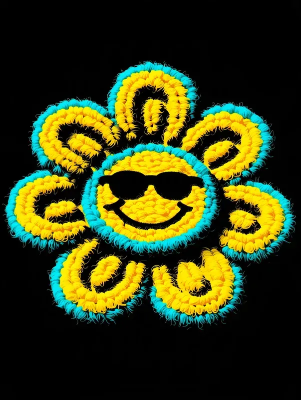Faux 3D Tufted Yarn Graphics