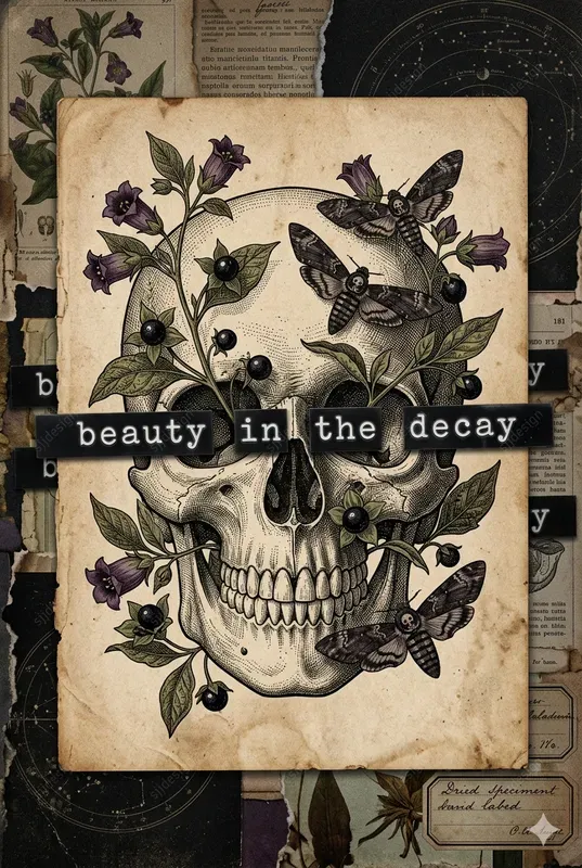 Dark Academia Apothecary Collage Art