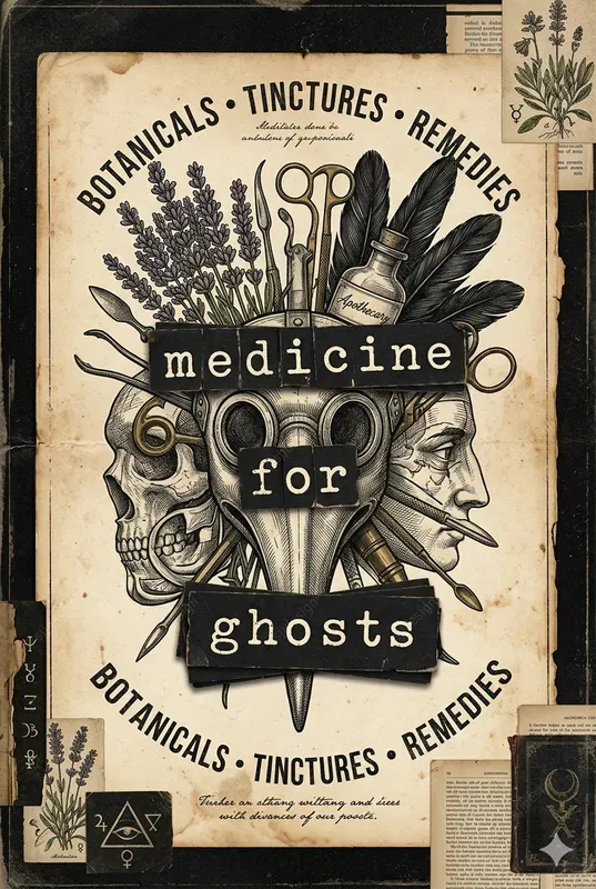 Dark Academia Apothecary Collage Art