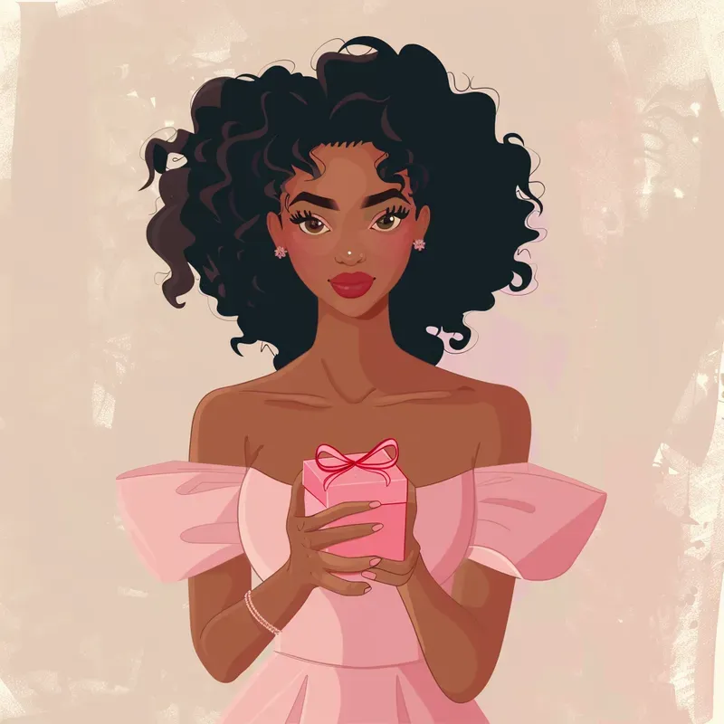 Melanin Valentine Women Clipart