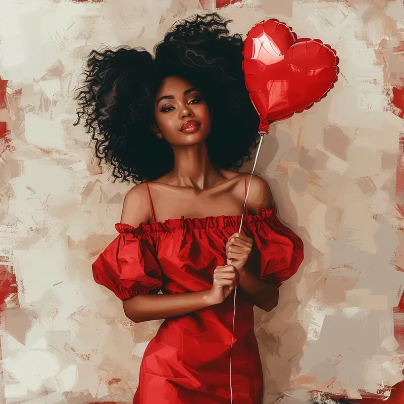Melanin Valentine Women Clipart