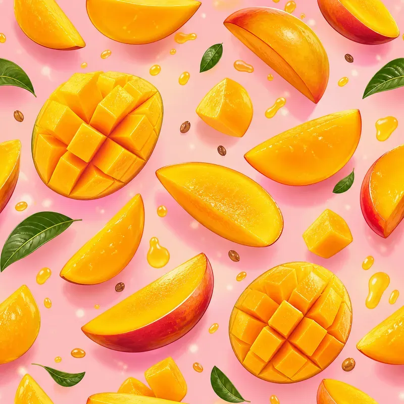 Vibrant Floating Fruit Slice Patterns