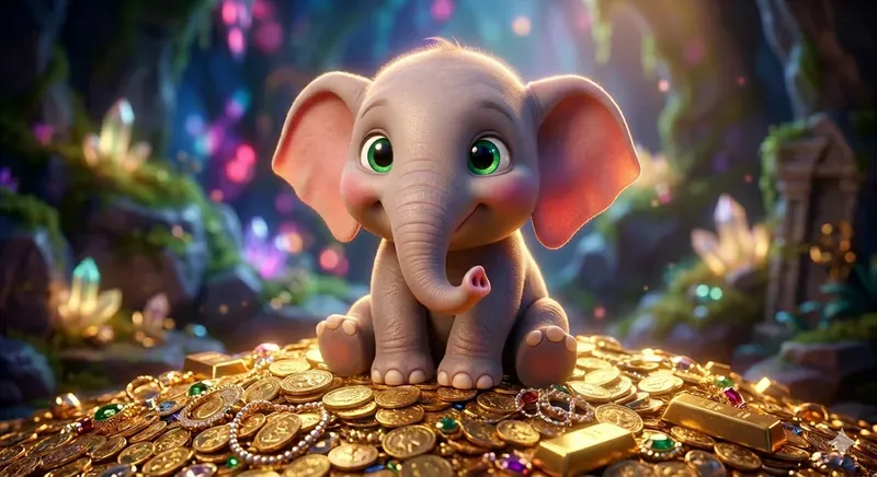 Cute 3D Pixar Animals On Gold Coins