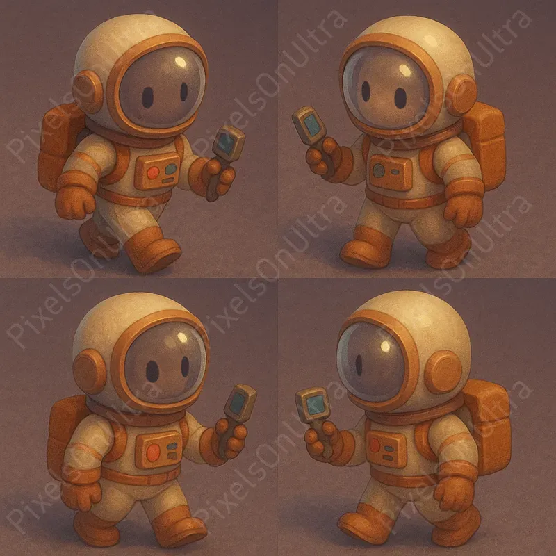 Angled Game Character Sprite Sheets