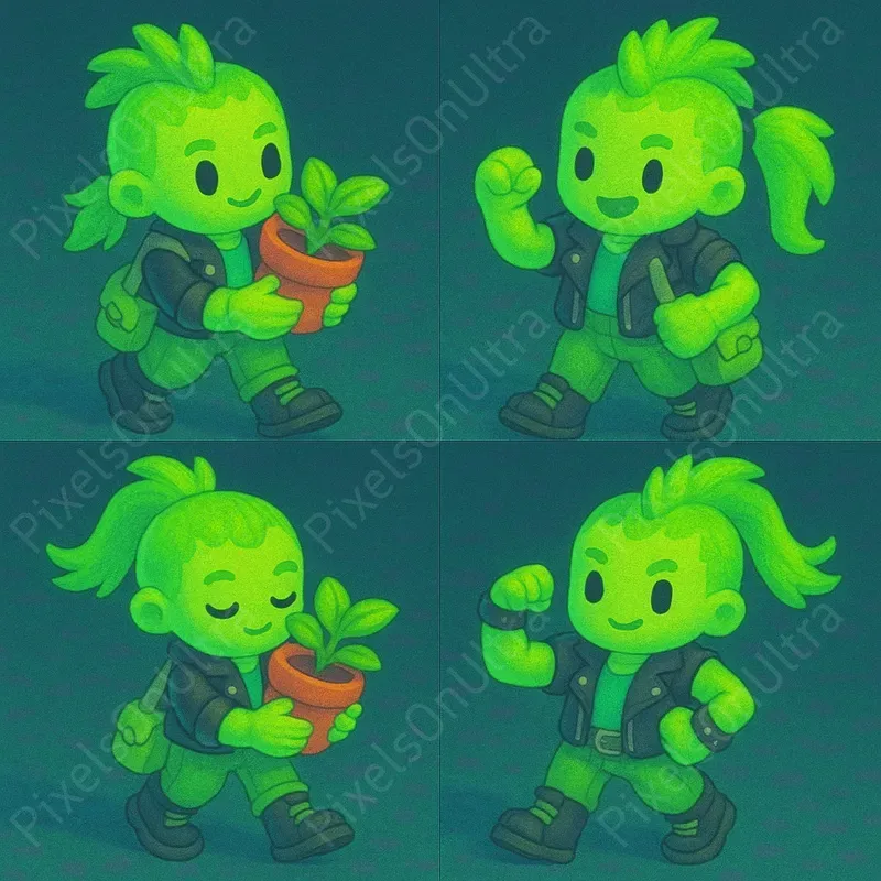 Angled Game Character Sprite Sheets