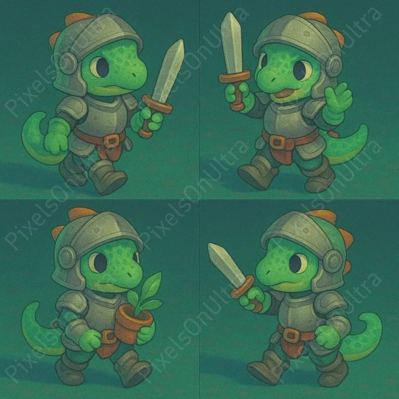 Angled Game Character Sprite Sheets