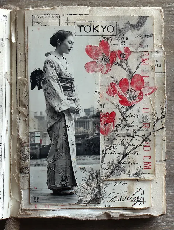 Vintage Travel Scrapbook Art