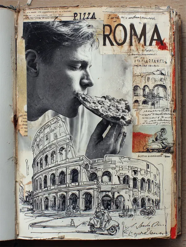 Vintage Travel Scrapbook Art