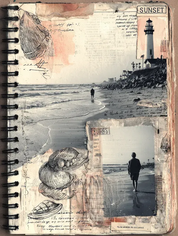 Vintage Travel Scrapbook Art