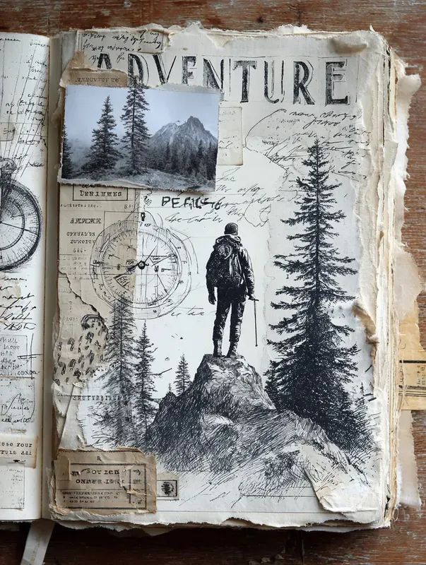 Vintage Travel Scrapbook Art