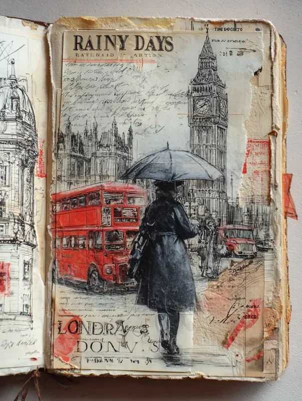 Vintage Travel Scrapbook Art