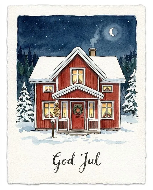 Christmas Watercolor House Portraits