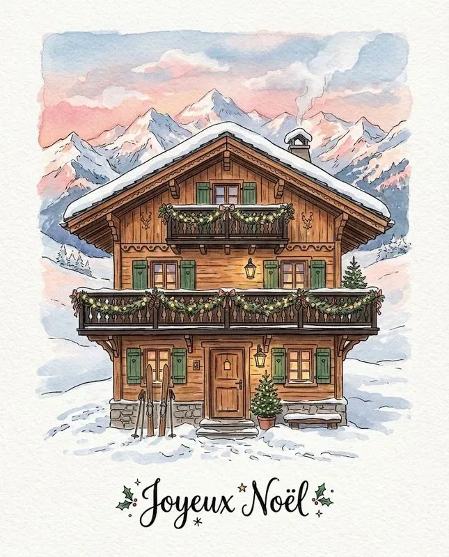 Christmas Watercolor House Portraits