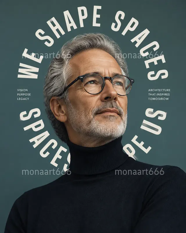 Editorial Halo Typography Portraits