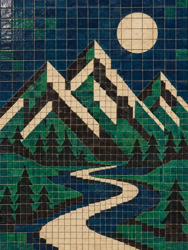 Retro Ceramic Tile Mosaic Murals
