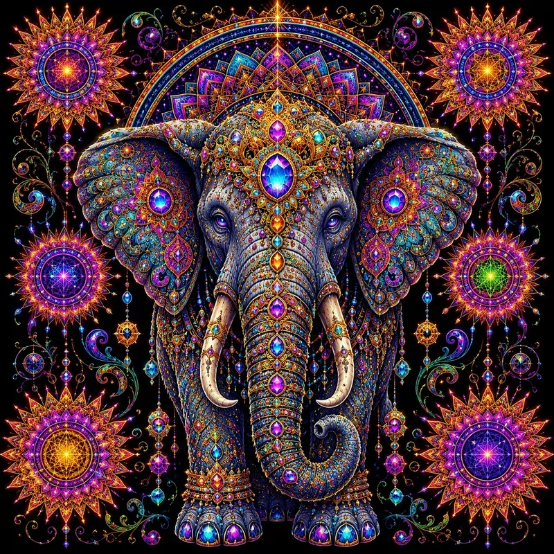 Psychedelic Neon Mandala Characters