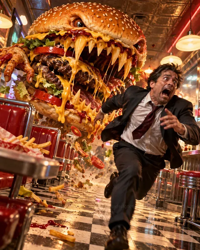 Hyperrealistic Monstrous Food Scenes