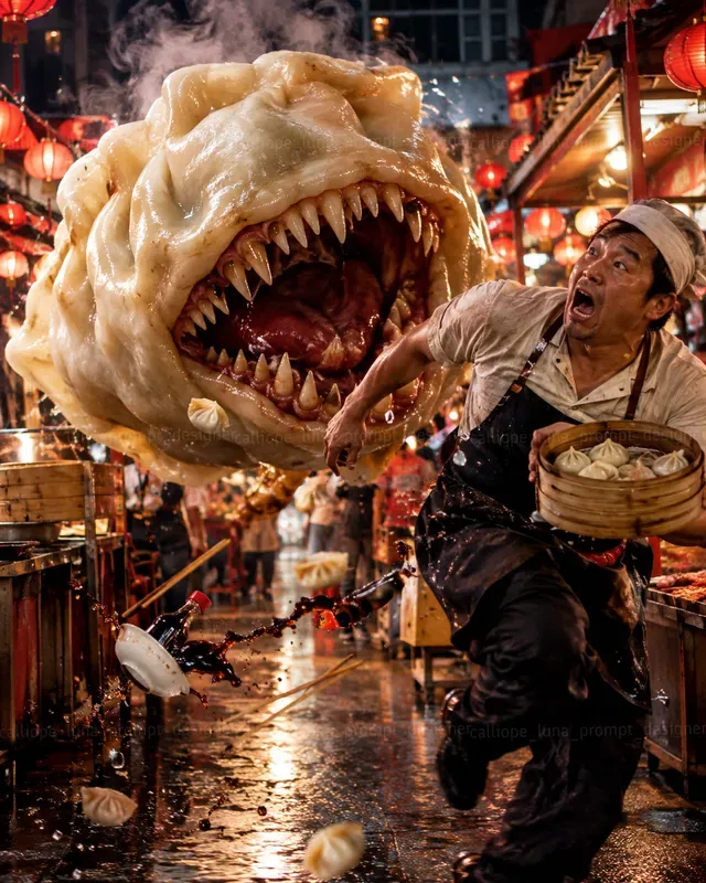 Hyperrealistic Monstrous Food Scenes
