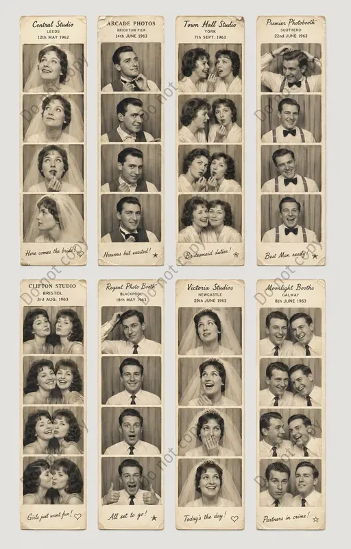 Vintage Photo Booth Strip Sheets