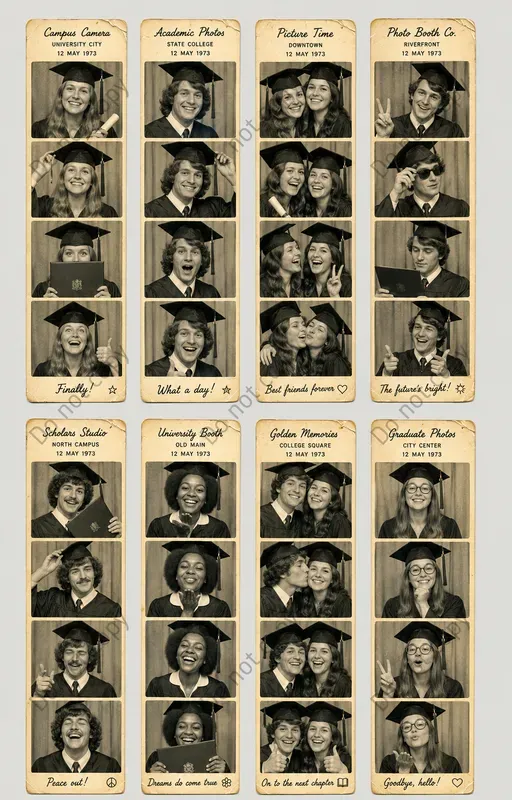 Vintage Photo Booth Strip Sheets