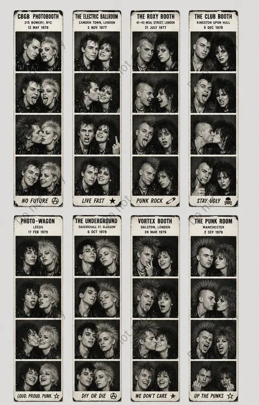 Vintage Photo Booth Strip Sheets