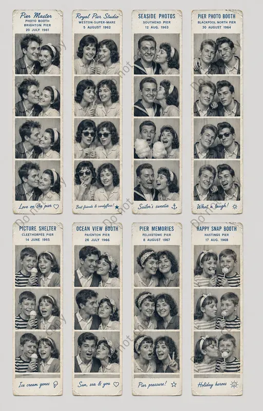 Vintage Photo Booth Strip Sheets