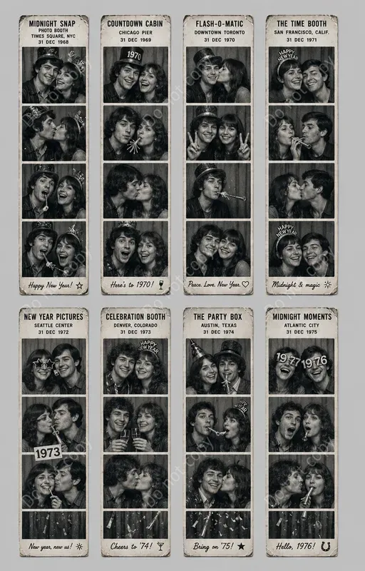 Vintage Photo Booth Strip Sheets