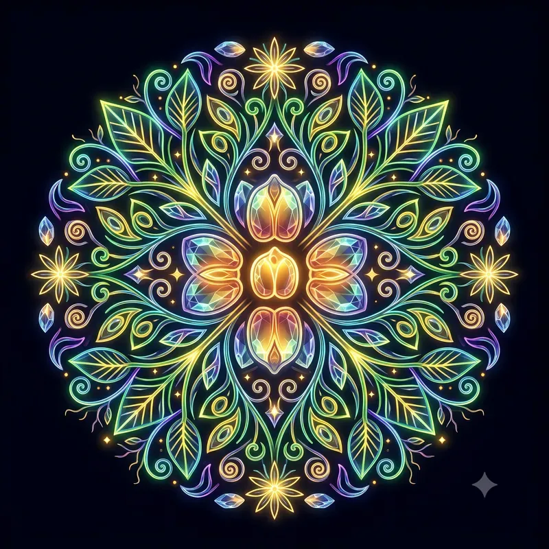 Neon Magical Bean Kaleidoscope Emblems