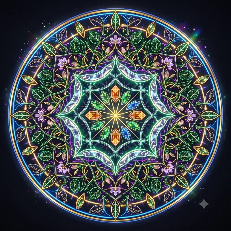Neon Magical Bean Kaleidoscope Emblems